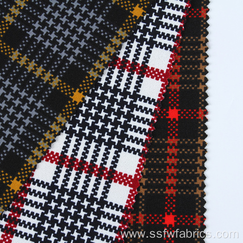 Gingham 97% Polyester 3% Elastane Scuba Textile Fabric